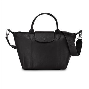 Longchamp Black LE Pilage Medium Leather shoulder bag